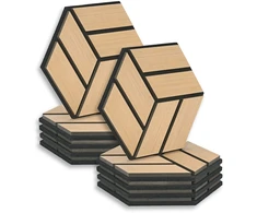 Homestyle4U Akustinės plokštės, 30x26x2 cm, rudos