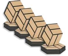 Homestyle4U Akustinės plokštės, 30x26x2 cm, rudos