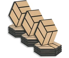 Homestyle4U Akustinės plokštės, 30x26x2 cm, rudos