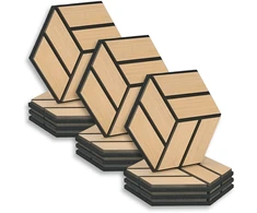 Homestyle4U Akustinės plokštės, 30x26x2 cm, rudos