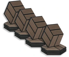 Homestyle4U Akustinės plokštės, šešiakampės korio formos 3D sienų plokštės, 30x26x2 cm, rudos