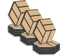 Homestyle4U Akustinės plokštės, 30x26x2 cm, rudos