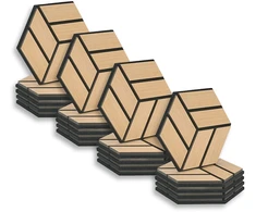 Homestyle4U Akustinės sienų plokštės, šešiakampės korio formos 3D, 30x26x2 cm, rudos