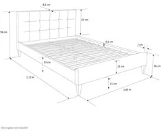 Homestyle4U Paminkštinta lovos rėmas, 145x212 cm, ruda