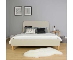 Homestyle4U Apstatyta lova, 150x214 cm, smėlio spalvos