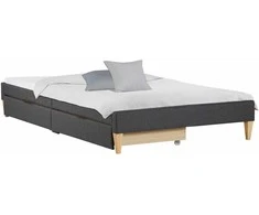 Homestyle4U Paminkštinta lova, 95x32x210 cm, pilka