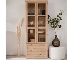 Homestyle4U Aukšta spintelė, 80x200x45 cm, ruda