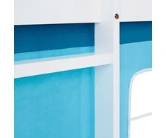 Homestyle4U Loft lova, 207.5x110x99.5 cm, balta mėlyna