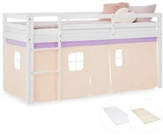 Homestyle4U Loft lova, 207.5x110x99.5 cm, balta violetinė oranžinė
