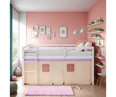 Homestyle4U Loft lova, 207.5x110x99.5 cm, balta violetinė oranžinė