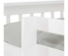 Homestyle4U Dviaukštė lova, 208.5x144x99 cm, balta