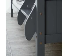 Homestyle4U Dviaukštė lova, 207x139x146.5 cm, pilka