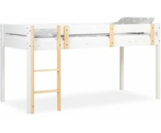 Homestyle4U Dviaukštė lova, 207x110x96.5 cm, balta