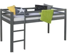 Homestyle4U Dviaukštė lova, 207.5x110x96.5 cm, pilka