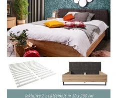 Lova Homestyle4U Dvigulės lovos rėmas, 197,5x94x212 cm, pilka