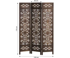 Homestyle4U Kambario pertvara, 120x2x170 cm, ruda