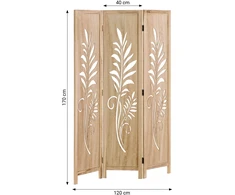 Homestyle4U Kambario pertvara, 120x2x170 cm, ruda