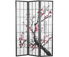 Homestyle4U Kambario pertvara, 132x2x179 cm, juoda, balta, raudona