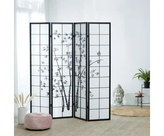 Homestyle4U Kambario pertvara, 176x2x179 cm, juoda