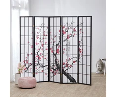 Homestyle4U Kambario pertvara, 220x2x179 cm, juoda, balta, raudona