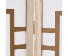 Homestyle4U Kambario pertvara, Shoji 3 dalių, 120x2x170 cm, natūrali ruda balta