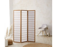 Homestyle4U Kambario pertvara, Shoji 3 dalių sulankstoma, 132x2.2x175 cm, ruda
