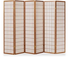 Homestyle4U Kambario pertvara, Shoji sulankstoma, 264x2.2x175 cm, ruda