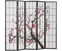 Homestyle4U Kambario pertvara, 220x2x179 cm, juoda, balta, raudona
