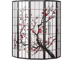 Homestyle4U Kambario pertvara, 220x2x179 cm, juoda, balta, raudona