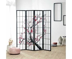 Homestyle4U Kambario pertvara, 176x2x179 cm, juoda, balta, raudona