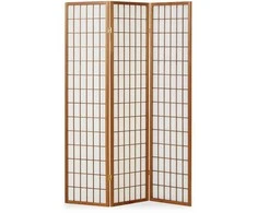 Homestyle4U Kambario pertvara, Shoji 3 dalių sulankstoma, 132x2.2x175 cm, ruda