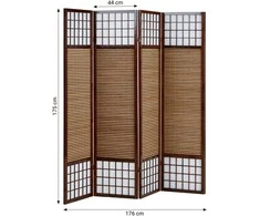 Homestyle4U Kambario pertvara, 176x2.2x175 cm, ruda