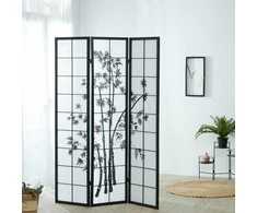 Homestyle4U Kambario pertvara, 132x2x179 cm, juoda