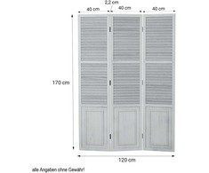 Homestyle4U Kambario pertvara, 120x2x170 cm, pilka