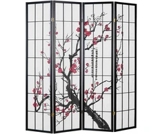 Homestyle4U Kambario pertvara, 176x2x179 cm, juoda, balta, raudona