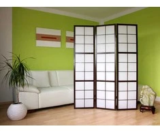Homestyle4U Kambario pertvara, Shoji sulankstoma 3 dalių, 132x2,2x175 cm, juoda