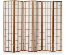 Homestyle4U Kambario pertvara, Shoji sulankstoma, 264x2.2x175 cm, ruda