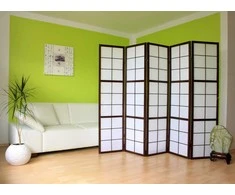 Homestyle4U Kambario pertvara, 220x2,2x175 cm, juoda