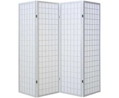 Homestyle4U Kambario pertvara, Shoji sulankstoma 4 dalių, 176x2.2x175 cm, balta