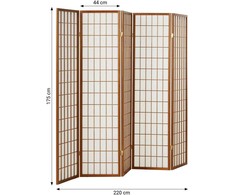 Homestyle4U Kambario pertvara, 220x2,2x175 cm, ruda