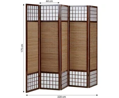 Homestyle4U Kambario pertvara, 220x2.2x175 cm, ruda
