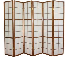 Homestyle4U Kambario pertvara, Shoji sulankstoma, 264x2.2x175 cm, ruda