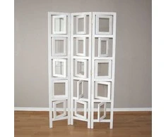Homestyle4U Kambario pertvara, nuotraukų stendas, 93x2x161 cm, balta