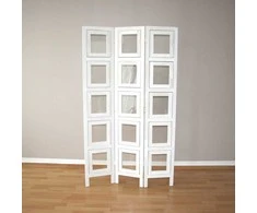 Homestyle4U Kambario pertvara, nuotraukų stendas, 93x2x161 cm, balta
