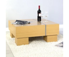 Homestyle4U Kavos staliukas, 80x80x35 cm, rudas