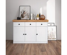 Homestyle4U Komoda, 122.5x82x42 cm, Balta