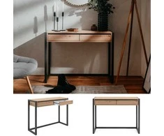 Homestyle4U Konsolinis stalas, 100x35x75 cm, rudas, pilkas