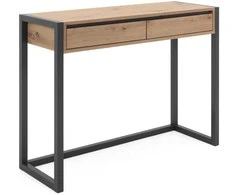 Homestyle4U Konsolinis stalas, 100x35x75 cm, rudas, pilkas