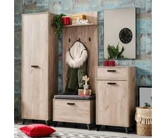 Homestyle4U Prieškambario baldų komplektas, 175x192x35 cm, pilka