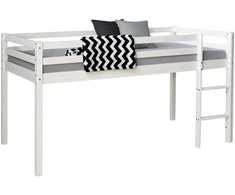 Homestyle4U Dviaukštė lova, 207.5x110x99.5 cm, balta